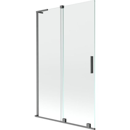Mexen Velar L, 2 szárnyas eltolható kádparaván 110 x 150 cm, 8mm átlátszó üveg, polírozott grafit, 896-110-003-01-66