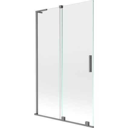 Mexen Velar L, 2 szárnyas eltolható kádparaván 110 x 150 cm, 8mm átlátszó üveg, grafit matt, 896-110-003-01-95