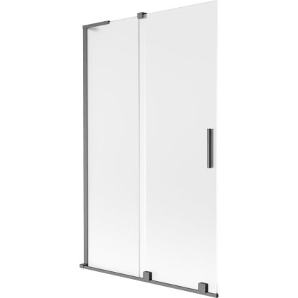 Mexen Velar L, 2 szárnyas eltolható kádparaván 110 x 150 cm, 8 mm-es mattüveg, polírozott grafit, 896-110-003-31-66