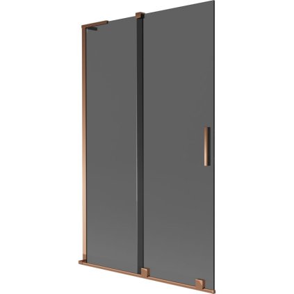 Mexen Velar L, 2 szárnyas eltolható kádparaván 110 x 150 cm, 8mm szürke üveg, rózsaszín arany, 896-110-003-41-60