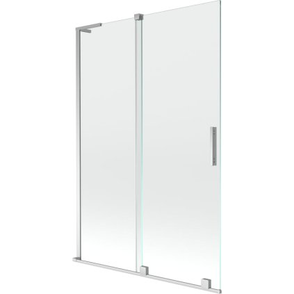 Mexen Velar L, 2 szárnyas eltolható kádparaván 120 x 150 cm, 8mm átlátszó üveg, króm profil, 896-120-003-01-01