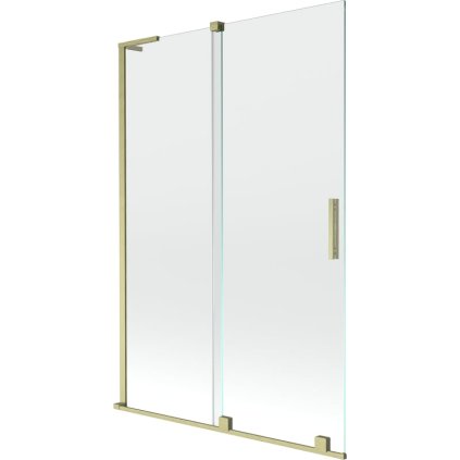 Mexen Velar L, 2 szárnyas eltolható kádparaván 120 x 150 cm, 8mm átlátszó üveg, arany matt profil, 896-120-003-01-55