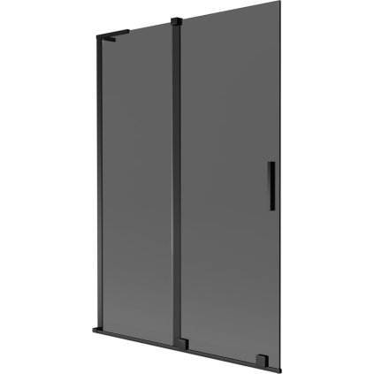 Mexen Velar L, 2 szárnyas eltolható kádparaván 120 x 150 cm, 8mm szürke üveg, fekete matt, 896-120-003-41-70