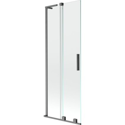 Mexen Velar L, 2 szárnyas eltolható kádparaván 70 x 150 cm, 8mm átlátszó üveg, polírozott grafit, 896-070-003-01-66