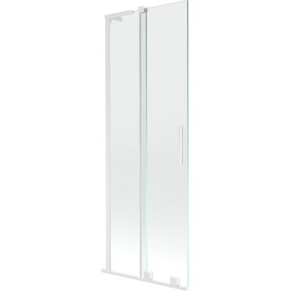 Mexen Velar L, 2 szárnyas eltolható kádparaván 75 x 150 cm, 8mm átlátszó üveg, fehér profil, 896-075-003-01-20