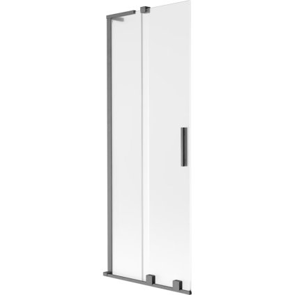 Mexen Velar L, 2 szárnyas eltolható kádparaván 75 x 150 cm, 8 mm mattüveg, polírozott grafit, 896-075-003-31-66