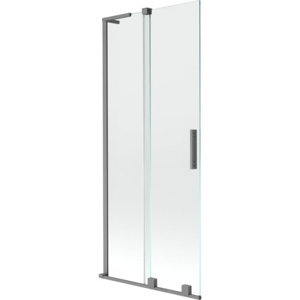 Mexen Velar L, 2 szárnyas eltolható kádparaván 85 x 150 cm, 8mm átlátszó üveg, grafitmatt, 896-085-003-01-95