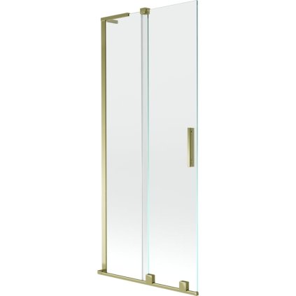 Mexen Velar L, 2 szárnyas eltolható kádparaván 85 x 150 cm, 8mm átlátszó üveg, arany fényes profil, 896-085-003-01-50