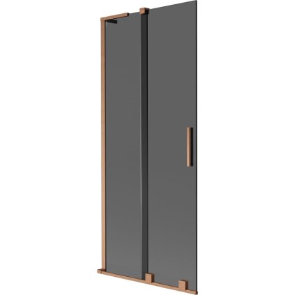 Mexen Velar L, 2 szárnyas eltolható kádparaván 85 x 150 cm, 8mm szürke üveg, rézmatt, 896-085-003-41-65