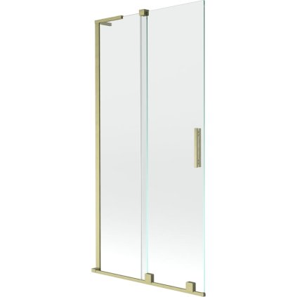 Mexen Velar L, 2 szárnyas eltolható kádparaván 90 x 150 cm, 8mm átlátszó üveg, arany matt profil, 896-090-003-01-55