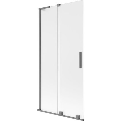 Mexen Velar L, 2 szárnyas eltolható kádparaván 90 x 150 cm, 8 mm mattüveg, grafit, 896-090-003-31-95