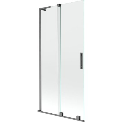 Mexen Velar L, 2 szárnyas eltolható kádparaván 95 x 150 cm, 8mm átlátszó üveg, polírozott grafit, 896-095-003-01-66
