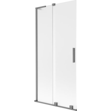 Mexen Velar L, 2 szárnyas eltolható kádparaván 95 x 150 cm, 8 mm mattüveg, grafit, 896-095-003-31-95