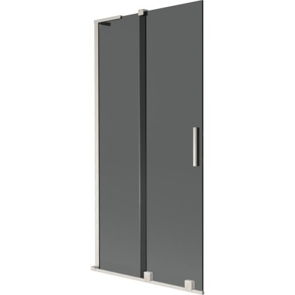 Mexen Velar L, 2 szárnyas eltolható kádparaván 95 x 150 cm, 8mm szürke üveg, csiszolt acél, 896-095-003-41-97