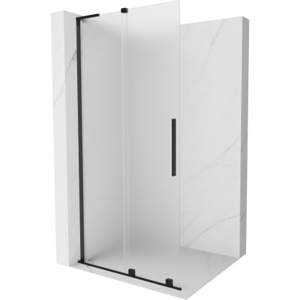Mexen Velar L, eltolható zuhanyparaván Walk-in 110 x 200 cm, 8 mm-es mattüveg, fekete matt, 871-110-003-33-70