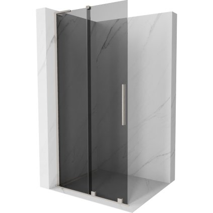 Mexen Velar L, eltolható zuhany paraván Walk-in 110 x 200 cm, 8mm szürke üveg, csiszolt acél, 871-110-003-43-97