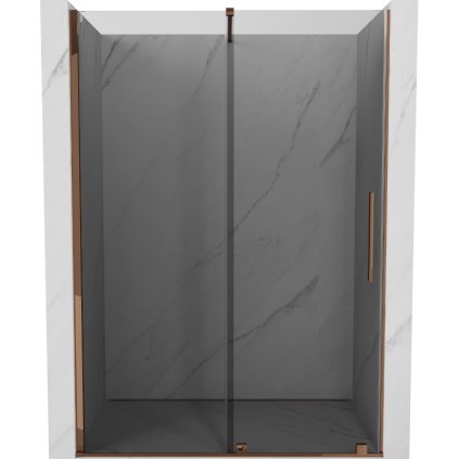 Mexen Velar, tolózuhanyajtó nyitáshoz 140 cm, 8mm szürke üveg, rózsaszín arany, 871-140-000-41-60