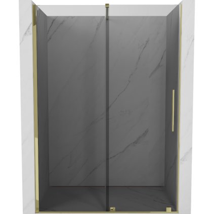 Mexen Velar, tolózuhanyajtó nyitáshoz 140 cm, 8mm szürke üveg, arany fényes, 871-140-000-41-50