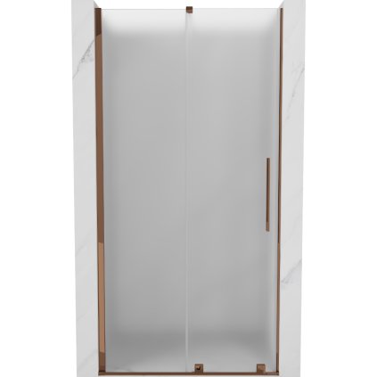 Mexen Velar, tolózuhanyajtó nyílásig 90 cm, 8 mm-es matt üveg, rózsaszín arany, 871-090-000-31-60