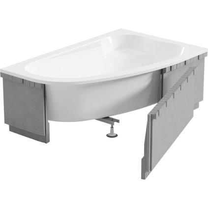 516583 mexen x st polystyrenovy plast na rohovu vanu 240 cm led drazka biela 55022 01