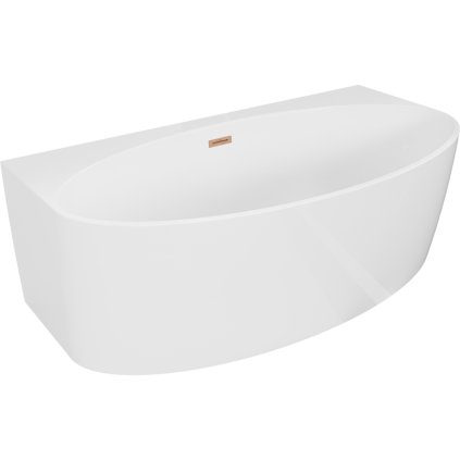 Mexen Bruna, falon álló szabadon álló kád 170 x 88 cm, fehér fényes, rézmatt, 52731508200-65