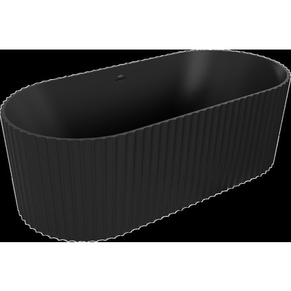 Mexen Paola, szabadon álló kád, hornyolt, 150 x 75 cm, fekete matt, 52721507571-SS