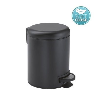 Gedy, POTTY Hulladékgyűjtő 3l, Soft Close, matt fekete, 320914