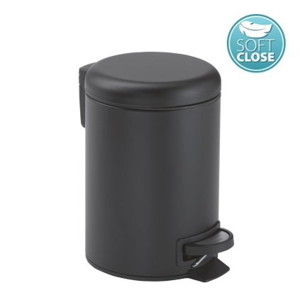 Gedy, POTTY Hulladékgyűjtő 5l, Soft Close, matt fekete, 330914