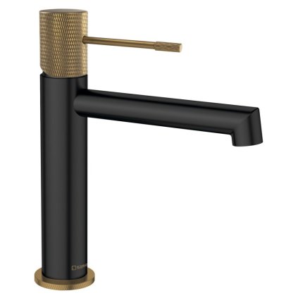 Sapho, SOLARIS szabadon álló mosdócsaptelep kivezetés nélkül, fekete/arany szőnyeg, WD002G