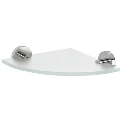 Sapho, X-ROUND sarok üvegpolc, negyed kör 200x200mm, króm/tejüveg, XR009-01
