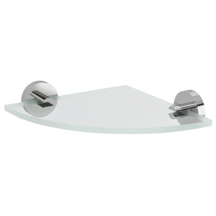 Sapho, X-ROUND üveg sarokpolc, negyedkör 200x200mm, króm/átlátszó üveg, XR009-11