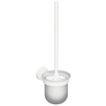 Sapho, X-ROUND WHITE WC kefe akasztó, tejüveg, fehér szőnyeg, XR303W