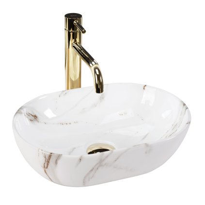 Rea Amelia, asztali mosogató 380x260x120mm, Fényes Ajax kőutánzat, REA-U9107