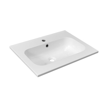 Sapho, SIDRA mosdó, öntött márvány, 61x46 cm, fehér, SD061