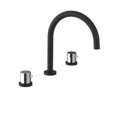 Sapho, ULTRAMIX három részes mosdócsaptelep lefolyó nélkül, matt fekete/króm, UT017BC