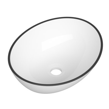 552448 gamma lilo umyvadlo na dosku 410x330x150 mm biela s ciernym okrajom gma uc lilo