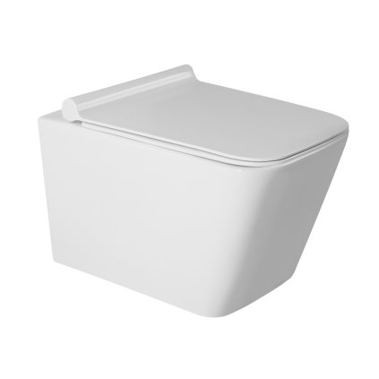 Gamma Mut, falra akasztható wc csésze 51x36 cm Perem nélküli, lassan eső ülőfelülettel, fényes fehér, GMA-MUT-202