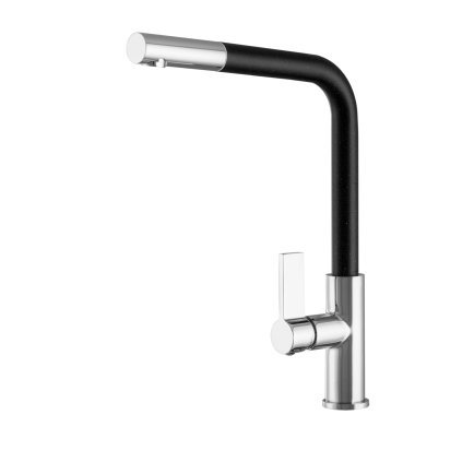 Gamma Side, talapzatos mosogató csaptelep kihúzható kifolyóval, fekete pettyes, GMA-BSE-BP