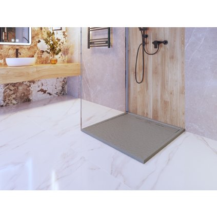 Erga Almac, SMC zuhanytálca 90 x 90 x 3 cm, szürke matt, ERG-GMA-AL-9090G