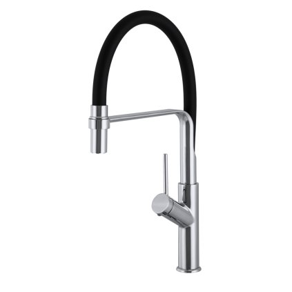 Gamma Venice, magas mosogató csaptelep rugalmas karral, h-465, matt fekete-króm, GMA-BVK-CH