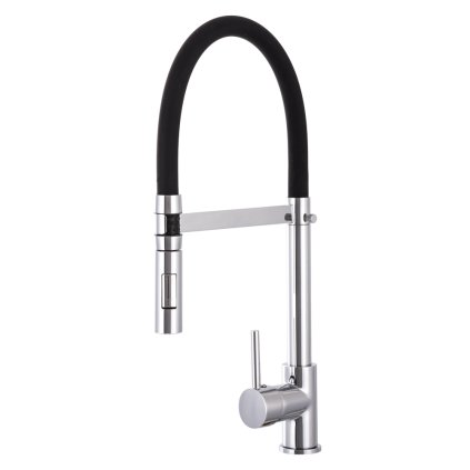 Gamma Vento, mosogató csaptelep rugalmas karral és 2 funkciós kifolyóval, fekete-króm, GMA-BVOK-CH