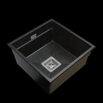 553891 gamma decor 4445 1 komorovy granitovy drez 440x450x215 mm cierna so zlatymi bodmi gma zle000127