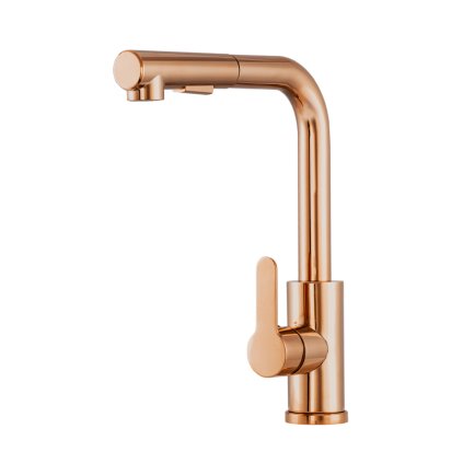 Gamma Side 2, önálló mosogató csaptelep kihúzható kifolyóval h-300, rózsaszín arany, GMA-BSE2-RGD