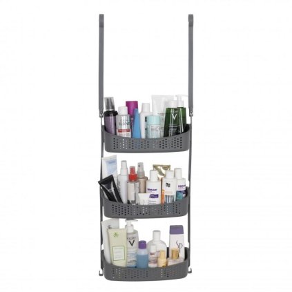 Erga Wiki, PVC függő fürdőszoba rendszerező, 3 polc, szürke, ERG-YKA-CH.WIKI-3-GRY