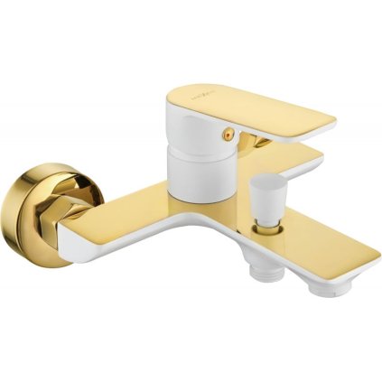 Mexen Alpha fürdőcsaptelep, fehér - arany, 745730-25