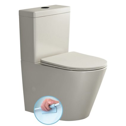 Sapho, PACO RIMLESS WC kombinált csésze ciszternával, alsó/hátsó hulladék, elefántcsont, PC1012WRBE