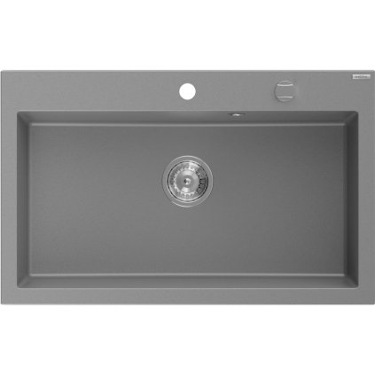 Mexen Elix, 1 tálos gránit mosogató 800 x 500 mm, szürke, króm szifon, 6527801005-71