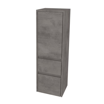 Mereo, Mereo Opto fürdőszobaszekrény 125 cm magas, balra nyíló, Multidekor, Beton sötétszürke, MER-CN995LBET2