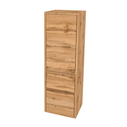 Mereo, Mereo Opto fürdőszobaszekrény 125 cm magas, balra nyíló, Multidecor, Wotan tölgyfa, MER-CN995LDWOT