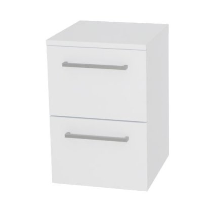 Mereo, Mereo Bino, fürdőszobaszekrény alsó rész 50 cm, Multidekor, Fehér, magasfényű gyöngy, MER-CN694BIEL